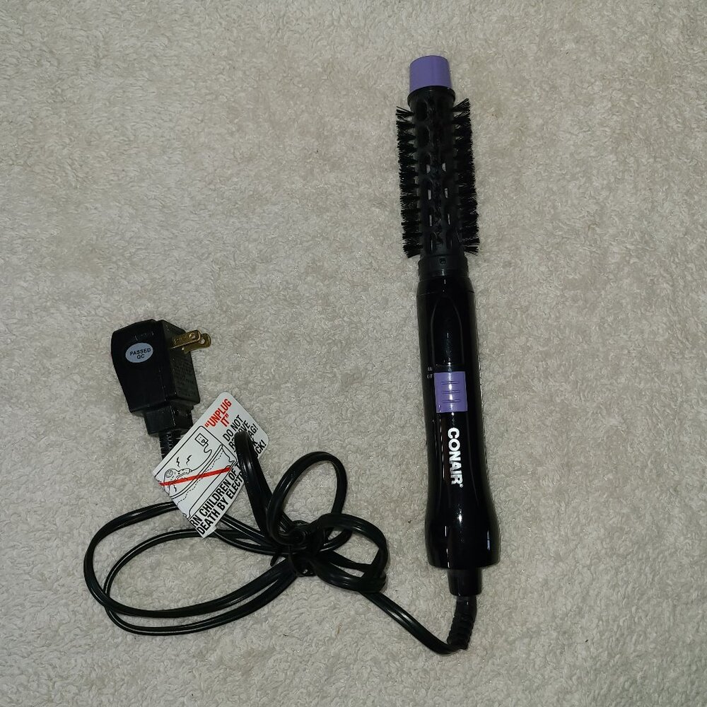 Conair Supreme Black/Purple 2-in-1 Hot Air Curling Brush Dryer - Picture 2 of 10